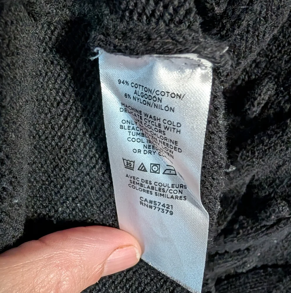 Ann Taylor Lacy Medium Weight Black Knit Sweater Women's XL - Picture 2 of 8